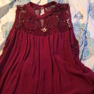 High neck lace tank top